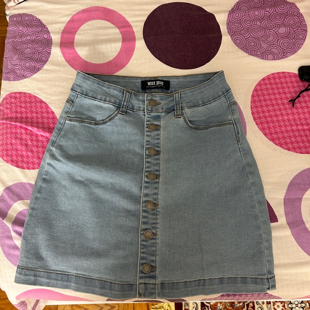 Denim Mini Skirt Button up Size S